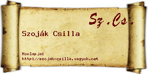 Szoják Csilla névjegykártya